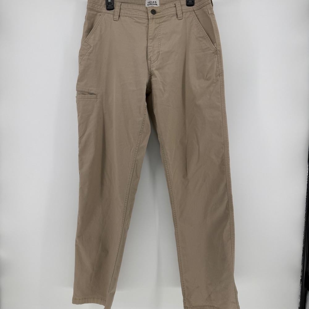 Field & Stream Mens 34x34 Khaki Tan Utility Pants Stretch Cotton Blend Outdoor